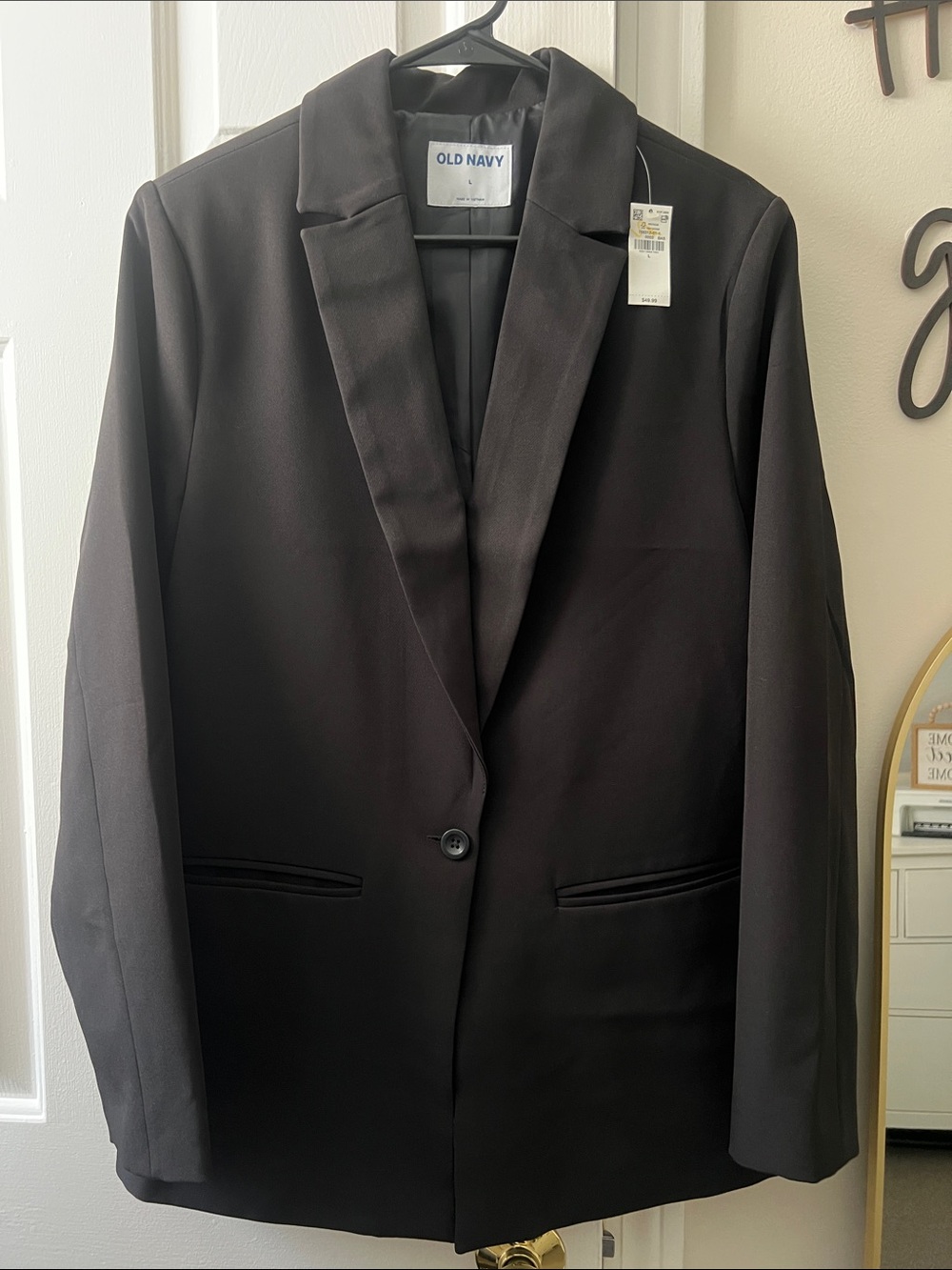 Old Navy Black Men's Single-Button Sport Coat Blazer